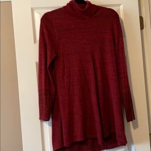 Long burgundy sweater